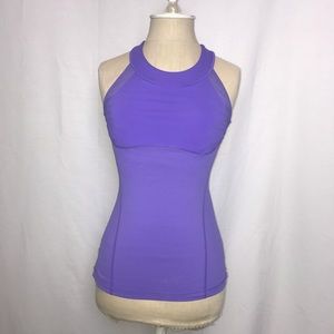 Lululemon Purple Halter Top w/ sport bra (Size: 4)